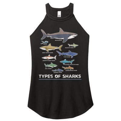 Types of Shark Megalodon Great White Nurse Shark Women's Perfect Tri Rocker Tank
