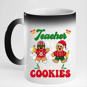 Teacher Of Smart Cookies Gingerbread Christmas Teachers 11oz Black Color Changing Mug