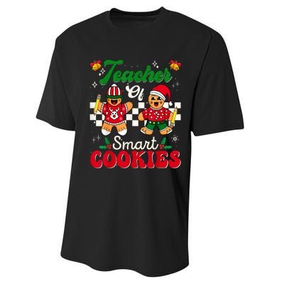 Teacher Of Smart Cookies Gingerbread Christmas Teachers Performance Sprint T-Shirt