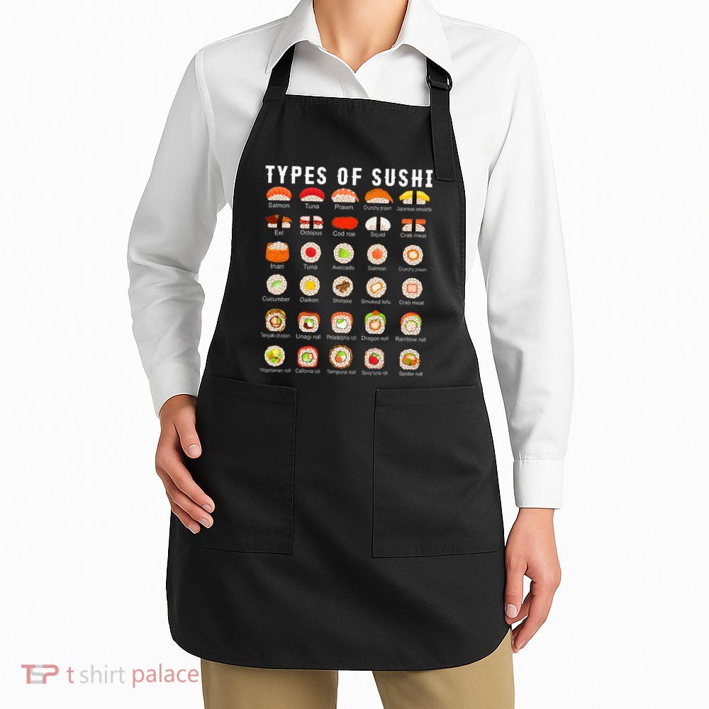 Types Of Sushi Sushi Nigiri Sashimi Salmon Apron