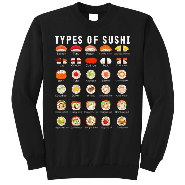 Types Of Sushi Sushi Nigiri Sashimi Salmon Sweatshirt