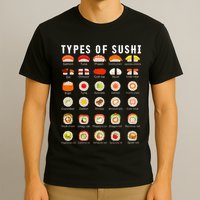Types Of Sushi Sushi Nigiri Sashimi Salmon T-Shirt