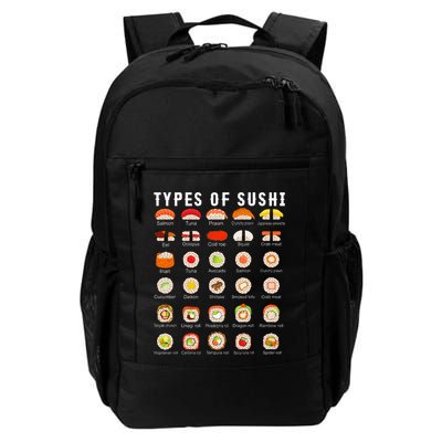 Types Of Sushi Sushi Nigiri Sashimi Salmon Backpack