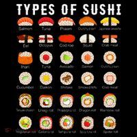 Types Of Sushi Sushi Nigiri Sashimi Salmon Bucket Hat