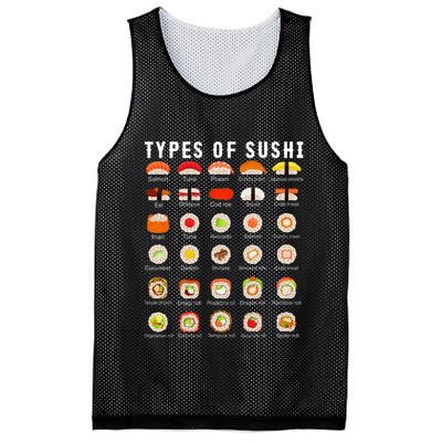 Types Of Sushi Sushi Nigiri Sashimi Salmon Mesh Reversible Basketball Jersey Tank