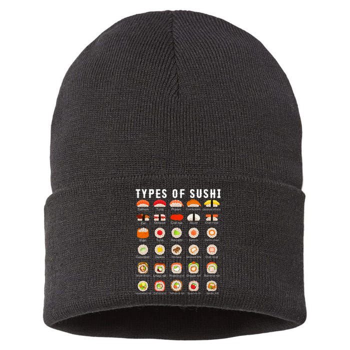 Types Of Sushi Sushi Nigiri Sashimi Salmon Sustainable Knit Beanie