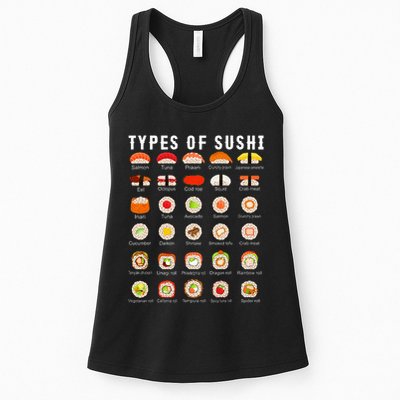 Types Of Sushi Sushi Nigiri Sashimi Salmon Womens Tank Top