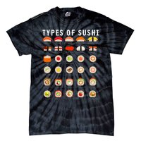 Types Of Sushi Sushi Nigiri Sashimi Salmon Tie-Dye T-Shirt