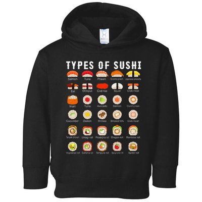 Types Of Sushi Sushi Nigiri Sashimi Salmon Toddler Hoodie