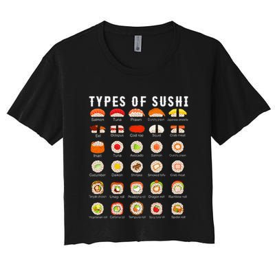 Types Of Sushi Sushi Nigiri Sashimi Salmon Crop Top