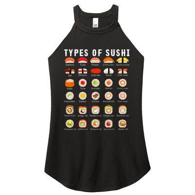 Types Of Sushi Sushi Nigiri Sashimi Salmon Women's Perfect Tri Rocker Tank