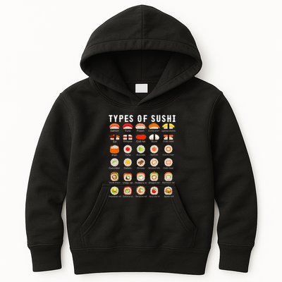 Types Of Sushi Sushi Nigiri Sashimi Salmon Kids Hoodie