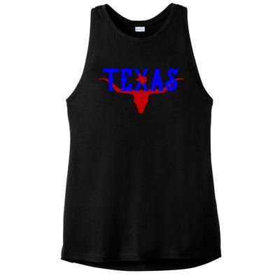 Texas Original State Longhorn Logo Ladies PosiCharge Tri-Blend Wicking Tank