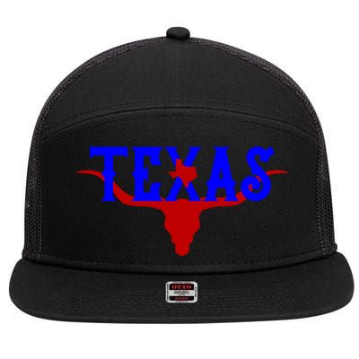 Texas Original State Longhorn Logo 7 Panel Mesh Trucker Snapback Hat