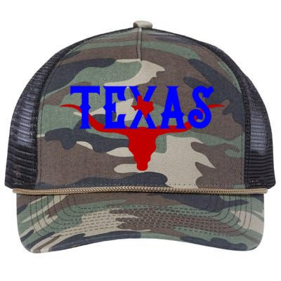 Texas Original State Longhorn Logo Retro Rope Trucker Hat Cap