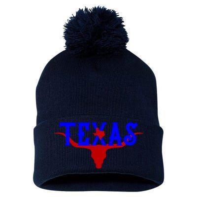 Texas Original State Longhorn Logo Pom Pom 12in Knit Beanie