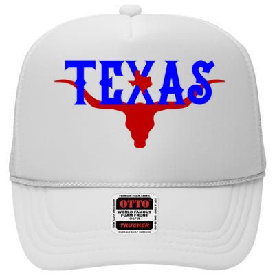 Texas Original State Longhorn Logo High Crown Mesh Back Trucker Hat