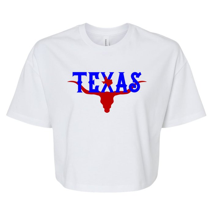 Texas Original State Longhorn Logo Bella+Canvas Jersey Crop Tee