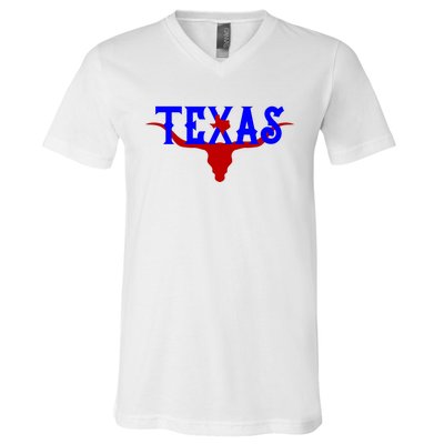 Texas Original State Longhorn Logo V-Neck T-Shirt