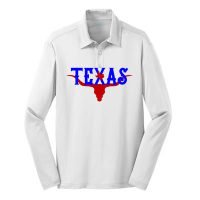 Texas Original State Longhorn Logo Silk Touch Performance Long Sleeve Polo