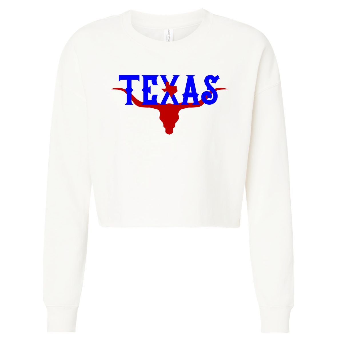 Texas Original State Longhorn Logo Cropped Pullover Crew