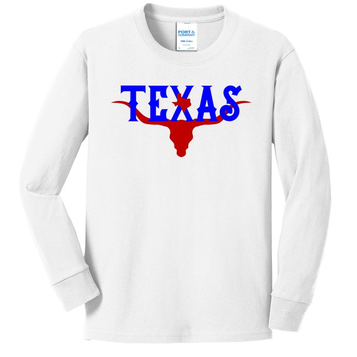 Texas Original State Longhorn Logo Kids Long Sleeve Shirt