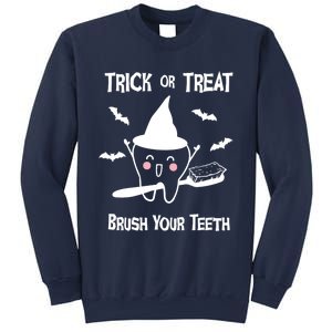 Trick Or Treat Brush Your Teeth Funny Dentist Halloween Cool Gift Sweatshirt