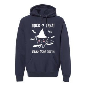 Trick Or Treat Brush Your Teeth Funny Dentist Halloween Cool Gift Premium Hoodie