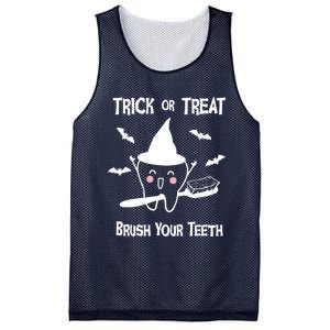 Trick Or Treat Brush Your Teeth Funny Dentist Halloween Cool Gift Mesh Reversible Basketball Jersey Tank