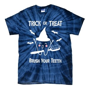 Trick Or Treat Brush Your Teeth Funny Dentist Halloween Cool Gift Tie-Dye T-Shirt