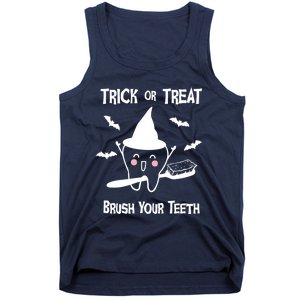 Trick Or Treat Brush Your Teeth Funny Dentist Halloween Cool Gift Tank Top