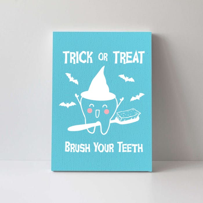 Trick Or Treat Brush Your Teeth Funny Dentist Halloween Cool Gift Canvas