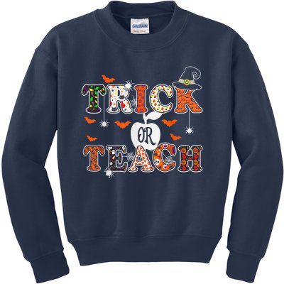 Trick or Teach Funny Halloween for Teachers Kids Sweatshirt