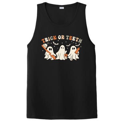 Trick Or Teeth Funny Boo Retro Groovy Style Dental Halloween Gift PosiCharge Competitor Tank