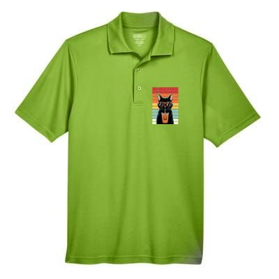 Trick Or Treat Black Cat Hipster Funny Halloween Black Cat Men's Origin Performance Pique Polo