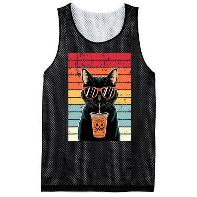 Trick Or Treat Black Cat Hipster Funny Halloween Black Cat Mesh Reversible Basketball Jersey Tank