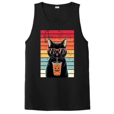 Trick Or Treat Black Cat Hipster Funny Halloween Black Cat PosiCharge Competitor Tank