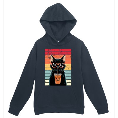 Trick Or Treat Black Cat Hipster Funny Halloween Black Cat Urban Pullover Hoodie