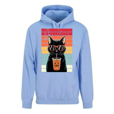 Trick Or Treat Black Cat Hipster Funny Halloween Black Cat Unisex Surf Hoodie