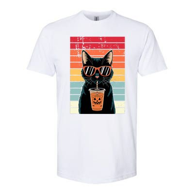 Trick Or Treat Black Cat Hipster Funny Halloween Black Cat Softstyle CVC T-Shirt