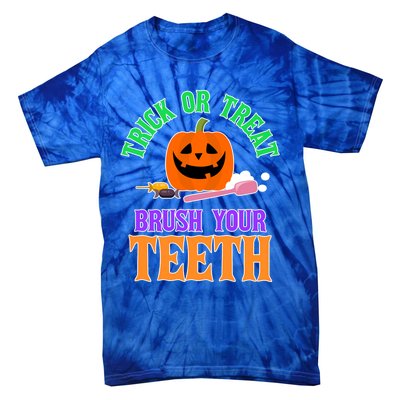 Trick Or Treat Brush Your Teeth Halloween Dentist Gift Tie-Dye T-Shirt