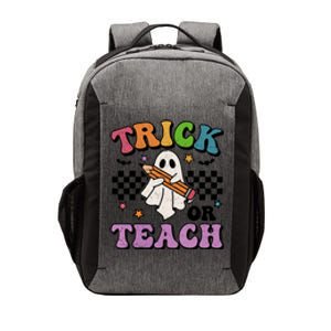 Trick Or Teach Retro Groovy Halloween Floral Ghost Teacher Gift Vector Backpack