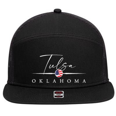 Tulsa Oklahoma 7 Panel Mesh Trucker Snapback Hat