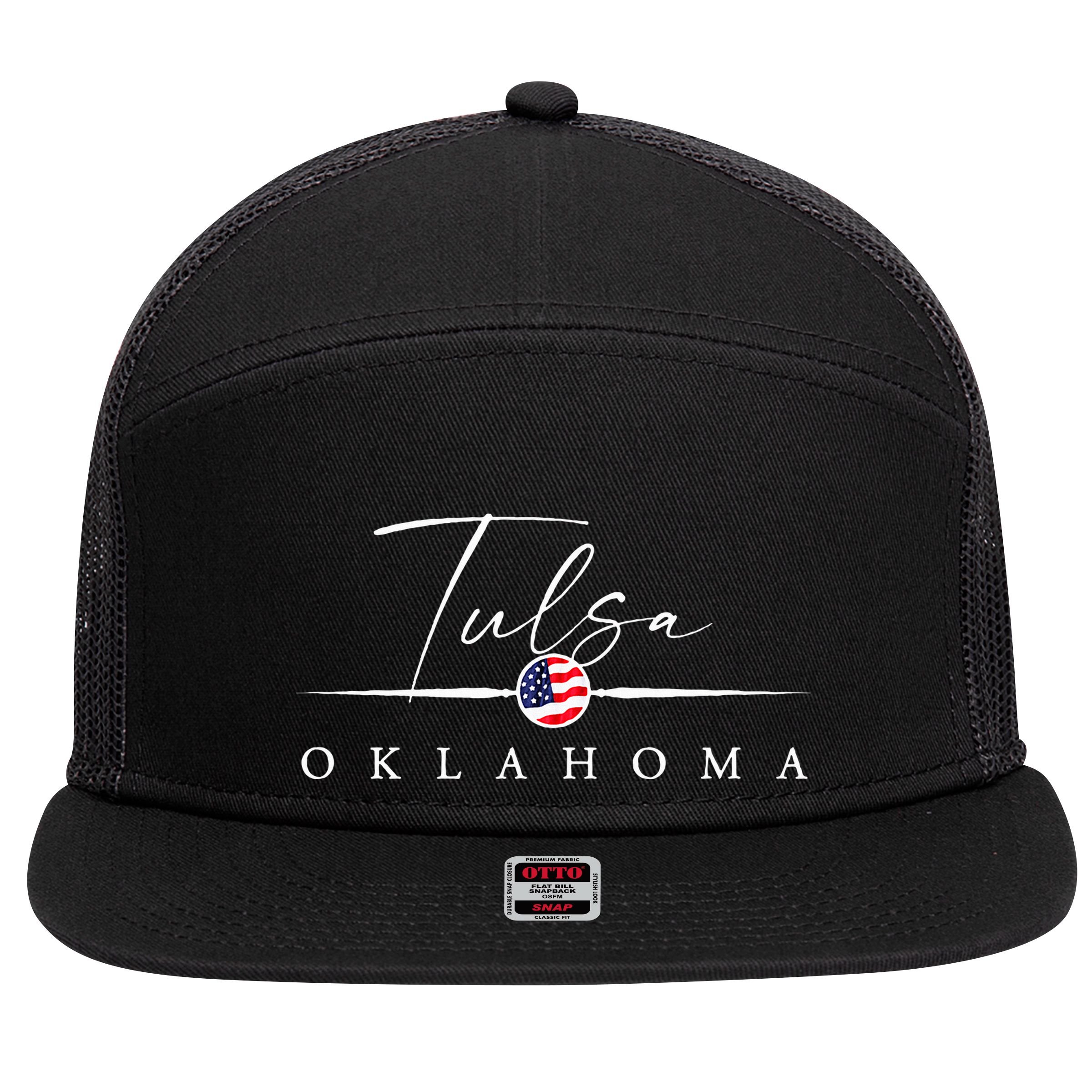 Tulsa Oklahoma 7 Panel Mesh Trucker Snapback Hat