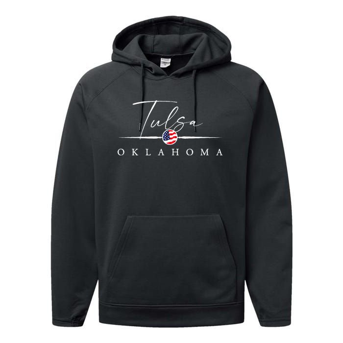 Tulsa Oklahoma Performance Fleece Hoodie