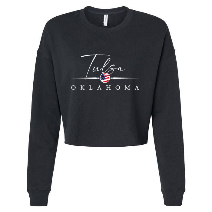 Tulsa Oklahoma Cropped Pullover Crew