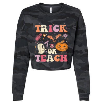 Trick Or Teach Ghost Teacher Halloween Costume For Wo Cropped Pullover Crew