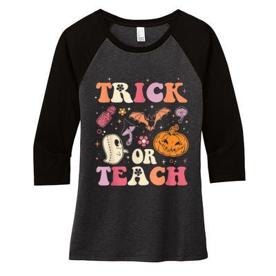 Trick Or Teach Ghost Teacher Halloween Costume For Wo Women's Tri-Blend 3/4-Sleeve Raglan Shirt