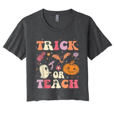 Trick Or Teach Ghost Teacher Halloween Costume For Wo Women's Crop Top Tee