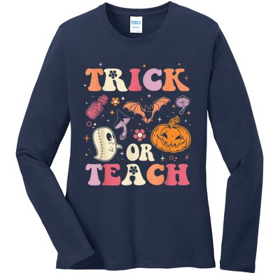 Trick Or Teach Ghost Teacher Halloween Costume For Wo Ladies Long Sleeve Shirt